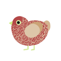 Wasabi Wagyu, a red and beige chicken with a double-lace pattern