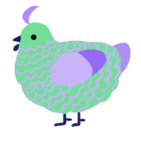 A spring and lilac chicken with a lace pattern