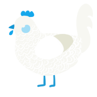 A white chicken with a double-lace pattern