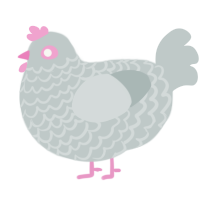 A silver chicken with a lace pattern