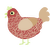 Wasabi Wagyu, a red and beige chicken with a double-lace pattern