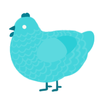 A aqua chicken with a lace pattern