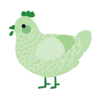 A gluppy chicken with a lace pattern