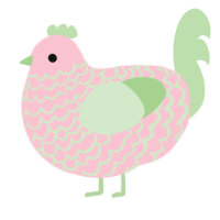 A rose and gluppy chicken with a lace pattern