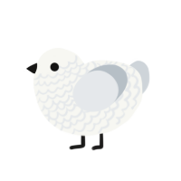 Ptarmigan, a white and mist chicken with a lace pattern