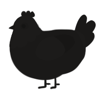 A sable chicken with a head pattern
