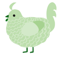 A gluppy chicken with a lace pattern