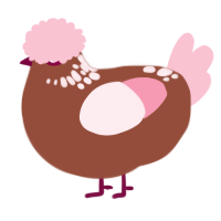 A russet and rose chicken with a neck-speckle pattern
