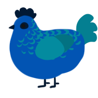 A ultramarine and sea chicken with a half-lace pattern