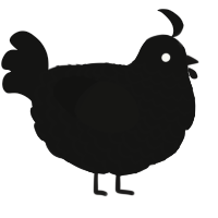 A black chicken with a lace pattern