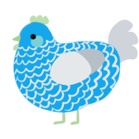 A sky and mist chicken with a lace pattern