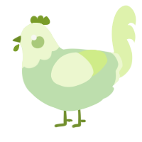 A gluppy and apple chicken with a head pattern