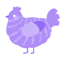 A lilac chicken with a bar pattern