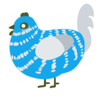 A sky and mist chicken with a bar pattern