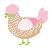 A beige and rose chicken with a lace pattern