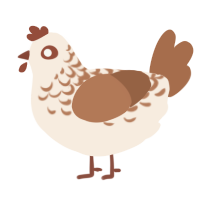 A cream and brown chicken with a half-lace pattern