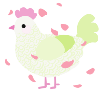A white and apple chicken with a double-lace pattern