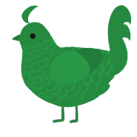 A viridian chicken with a lace pattern