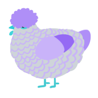 A mist and lilac chicken with a lace pattern