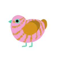 (unnamed), a pink and ochre chicken with a bar pattern