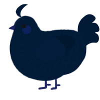 A tumblr chicken with a lace pattern
