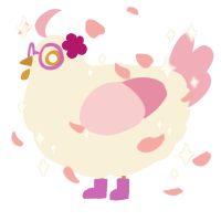 A cream and pink chicken