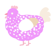 A lavender and cream chicken with a speckle pattern