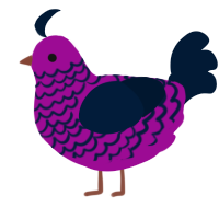 A plum and tumblr chicken with a lace pattern