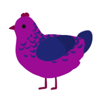 A plum and navy chicken with a half-lace pattern