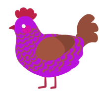 A amethyst and russet chicken with a lace pattern