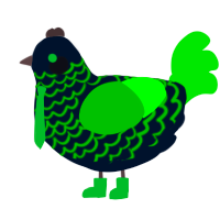 A cream and orchid chicken with a lace pattern