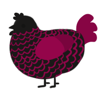 A sable and maroon chicken with a lace pattern