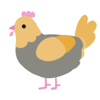 A ash and honey chicken with a head pattern