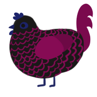 Dark and Foreboding, a sable and wine chicken with a lace pattern