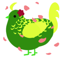 A lavender and indigo chicken with a half-lace pattern