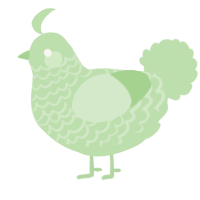 A gluppy chicken with a lace pattern