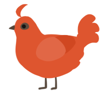 A vermilion chicken