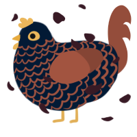 A tumblr and russet chicken with a lace pattern