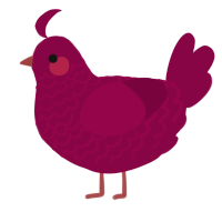A maroon chicken with a lace pattern