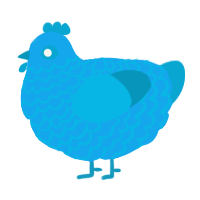 A sky and cerulean chicken with a lace pattern