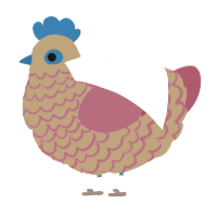A orange and crimson chicken with a lace pattern