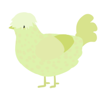 A apple and lemon chicken with a speckle pattern