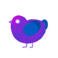 WIP mother chicken, a amethyst and ultramarine chicken with a double-lace pattern