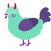 A mint and overcast chicken