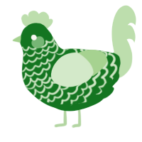A leaf and gluppy chicken with a lace pattern
