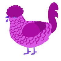A orchid and plum chicken with a lace pattern