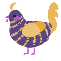 A overcast and honey chicken with a bar pattern