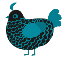 A sable and sea chicken with a lace pattern