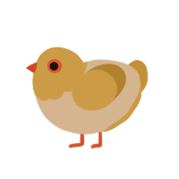 Wheatley, a beige and gold chicken with a head pattern