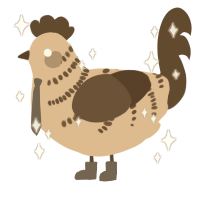 A beige and bark chicken with a half-bar pattern